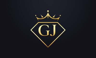 Diamond crown vector. Luxury queen logo for jewelry vector with letters