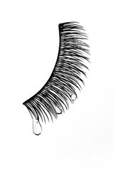 Artificial Eyelashes with gel drop for growth and strengthening. Concept of water resistant...