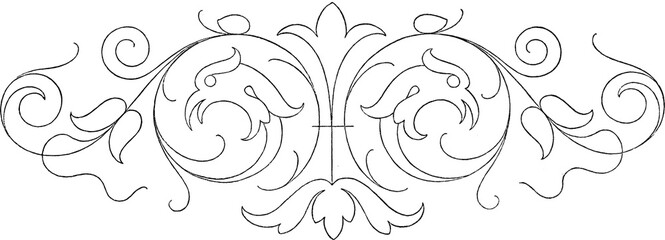 Antique Flourished Line Art Design Element No.1