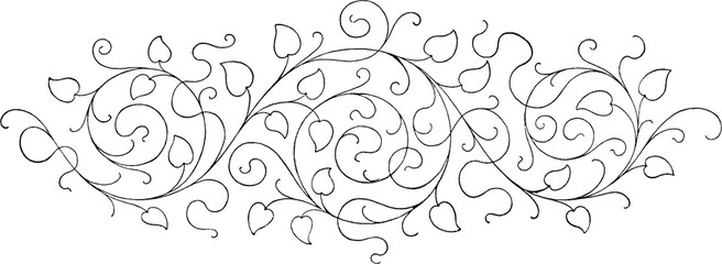 Antique Flourished Line Art Design Element No.8