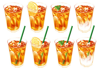 アイスティー レモンティー ミルクティー ミントティー © 辛 甘