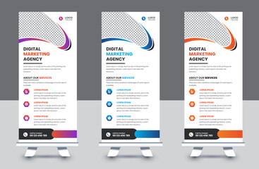 Professional business roll up banner and pull up banner template design