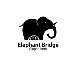 elephant bridge logo design concept