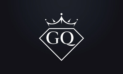 Diamond crown vector. Luxury queen logo for jewelry vector with letters