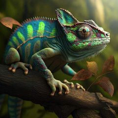 Obraz premium chameleon on a tree