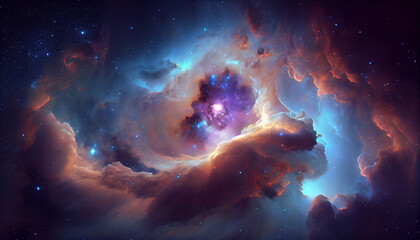 Obraz na płótnie Canvas Cosmic Wonders, Interstellar Clouds, Nebulae, and Stars in Deep Space. Generative AI