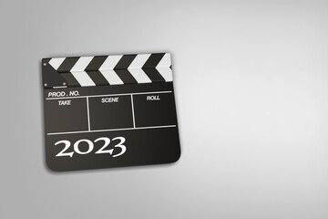 Classic film slate or clapboard on background