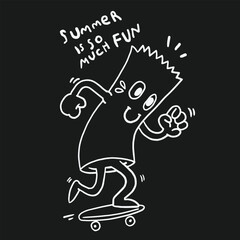 skateboard illustration and type for print