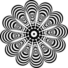 black and white background circle swirl lace decor style geometric backdrop mandala.