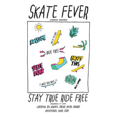 skateboard illustration and type for print