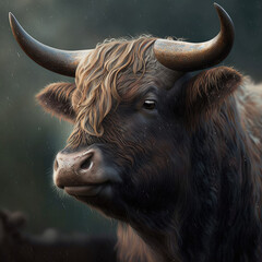 close up of a ox
