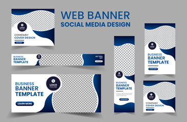 Business banner web template bundle design, Social Media Cover ads banner, flyer, invitation card