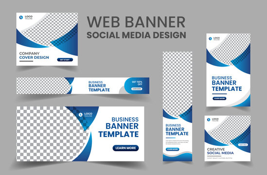 Business banner web template bundle design, Social Media Cover ads banner, flyer, invitation card
