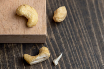 fresh cashew nuts on the table