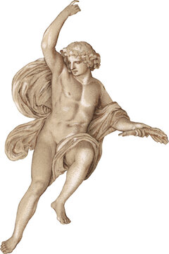 Vintage Illustration of a Sculpture of Man in Robes No.2