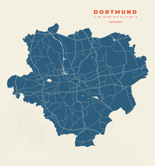 Fototapeta premium Dortmund map vector poster flyer