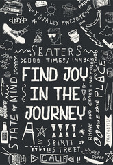 skateboard illustration and type for print