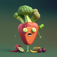 broccoli and carrot cartoon vegetable