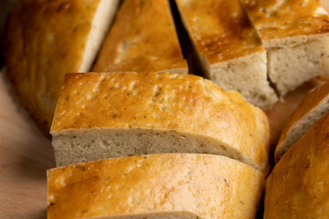 oriental flatbread made of wheat flour with water and spices