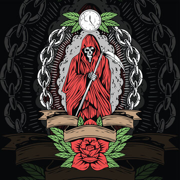 death skull ghost vector design for your t-shirt needs.