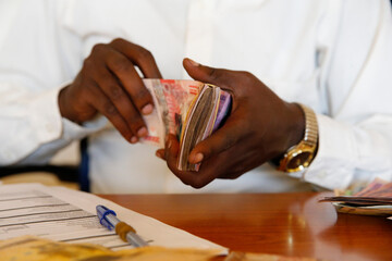 Uganda Microcredit Foundation Bweyale branch office. Loan officer. Uganda.