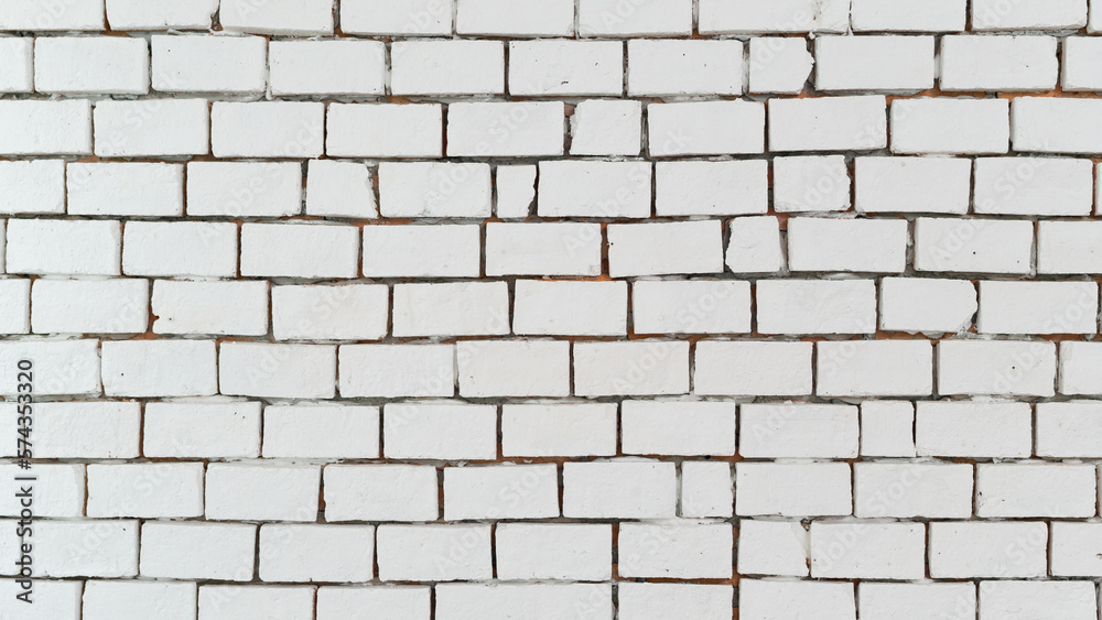 Poster surface concrete brick wallpaper background, vintage cement pattern white floor urban block texture 
