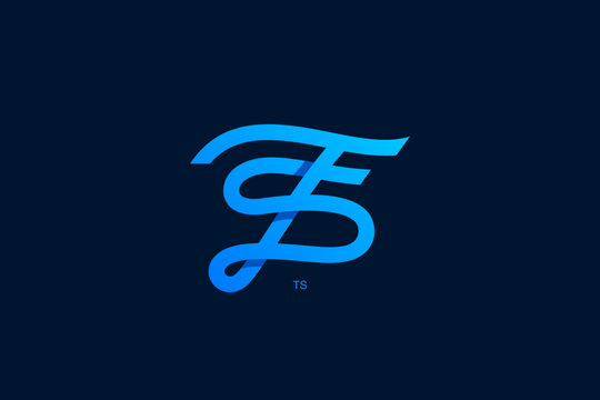 Letter S and T Monogram Logo Design Vector