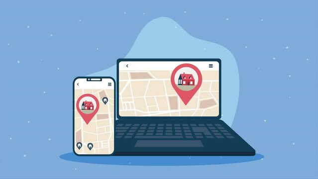 real estate service in laptop