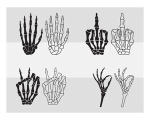 Skeleton Hands SVG, Skeleton Hands, Middle Finger, Rack Hand, Grabbing Skelly Hands, Peace Skelly Hands, Hearts Skelly Hands Svg, Skeleton Hands Silhouette, Cut File, Rock Skeleton Hands, Vector