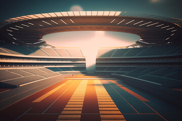 Obraz premium Empty stadium. Generative AI