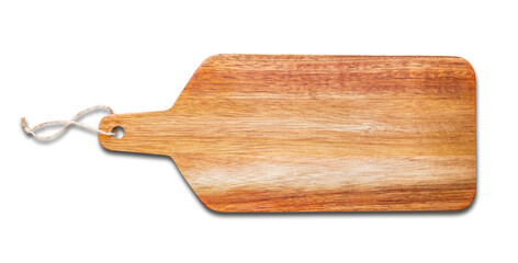 Wooden cutting board isolated on white