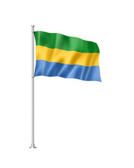 Gabonese flag isolated on white