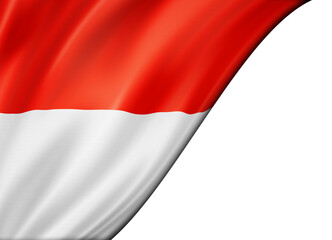 Indonesian flag isolated on white banner