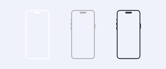 Phone mockup. Minimalist modern colored smartphones icon. Vector isolated illustration