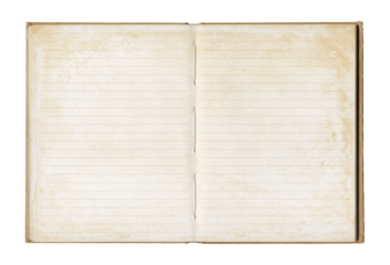 Vintage blank open notebook