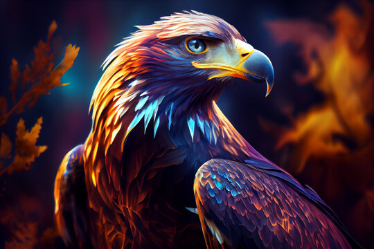 Beautiful photo Eagle, natural background. Generative AI technology.