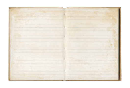 Vintage blank open notebook