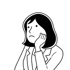 考え事をするビジネスウーマン