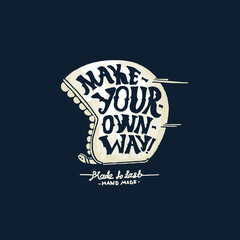 motorcycle illustration and type for print