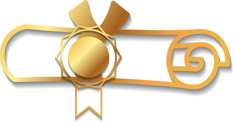 Celebrate your achievement with a beautifully designed gold scroll diploma with seal.