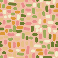 Seamless vector pattern with rounded rectangles in pastel colors.