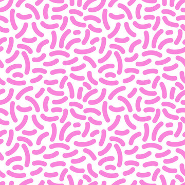Seamless pattern with pink spots on white background.