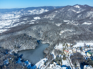 Sovata resort - Romania seen from above in winter