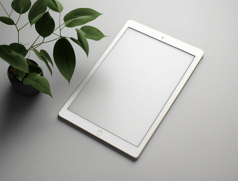 Minimalist Blank iPad Tablet Mockup Created with Generative AI