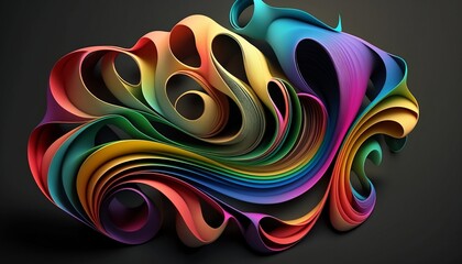 Wallpaper for desktop with a rainbow wavy satin