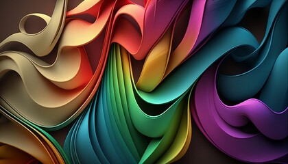 Wallpaper for desktop with a rainbow wavy satin