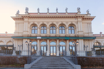Fototapeta na wymiar Kursalon Hübner building in Vienna, view of the Italian neo-Renaissance façade architectonic style