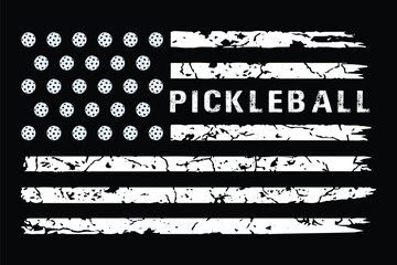 Pickleball With USA Flag Design