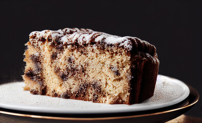 Irish cake with chocolate chips, Generative AI