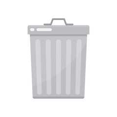 metal trash can icon- vector illustration